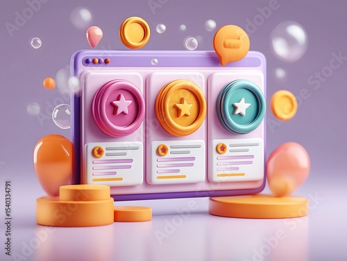 Reskill concept: Gamified reskilling program, leaderboard and badges on screen.