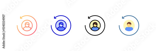 Returning Visitor  icon set multiple style collection