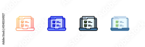 Online Survey icon set multiple style collection