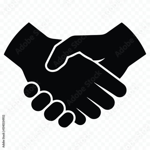 Simple handshake silhouette icon