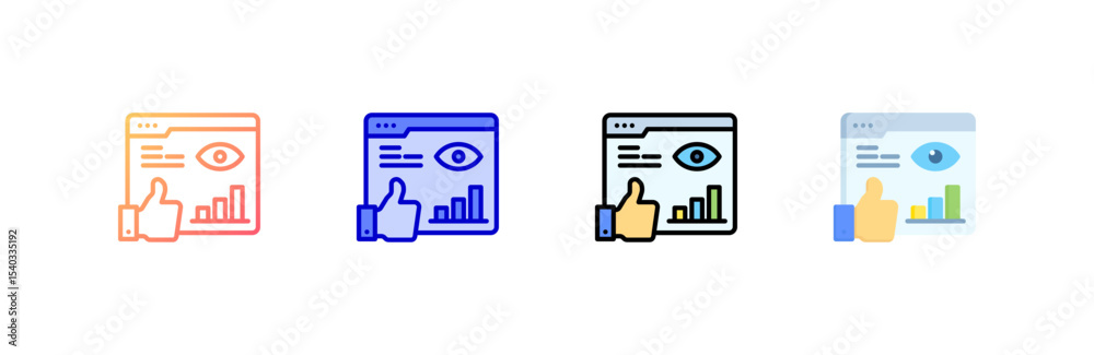 Fototapeta premium Impression Rate icon set multiple style collection