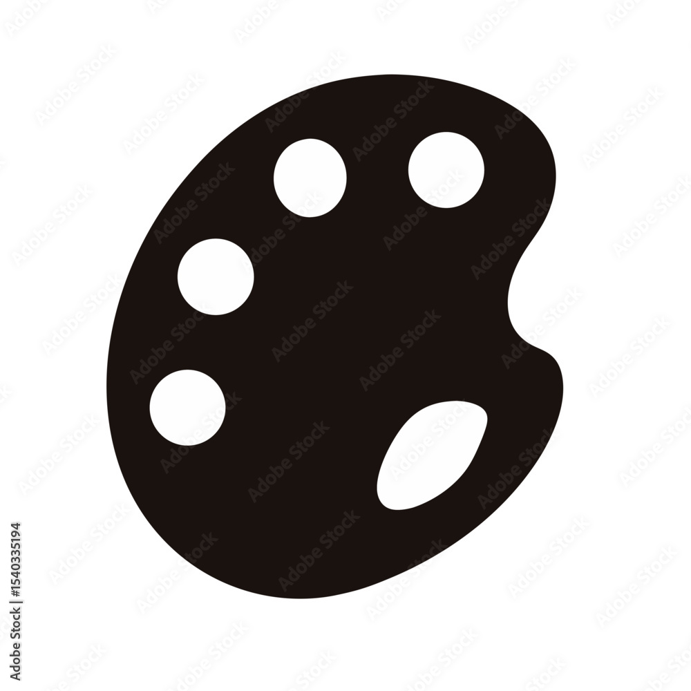 Fototapeta premium Artistic Palette Silhouette Vector, paint palette icon, paint palette silhouette