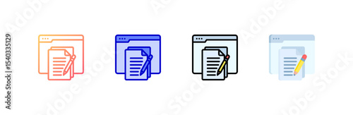 Copywriter icon set multiple style collection