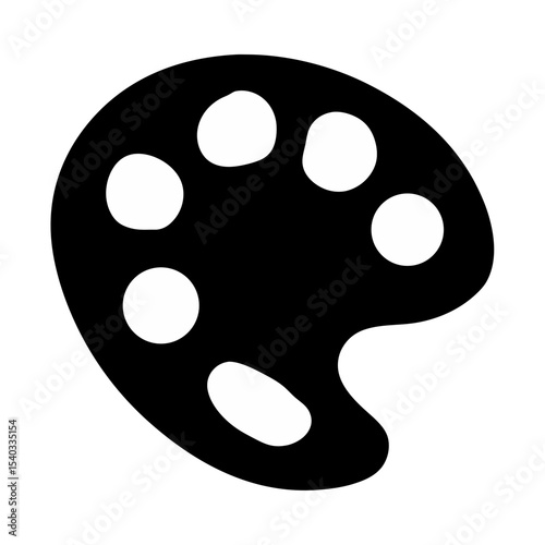 Artistic Palette Silhouette Vector, paint palette icon, paint palette silhouette