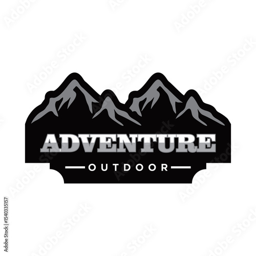 simple outdoor adventure badge logo design