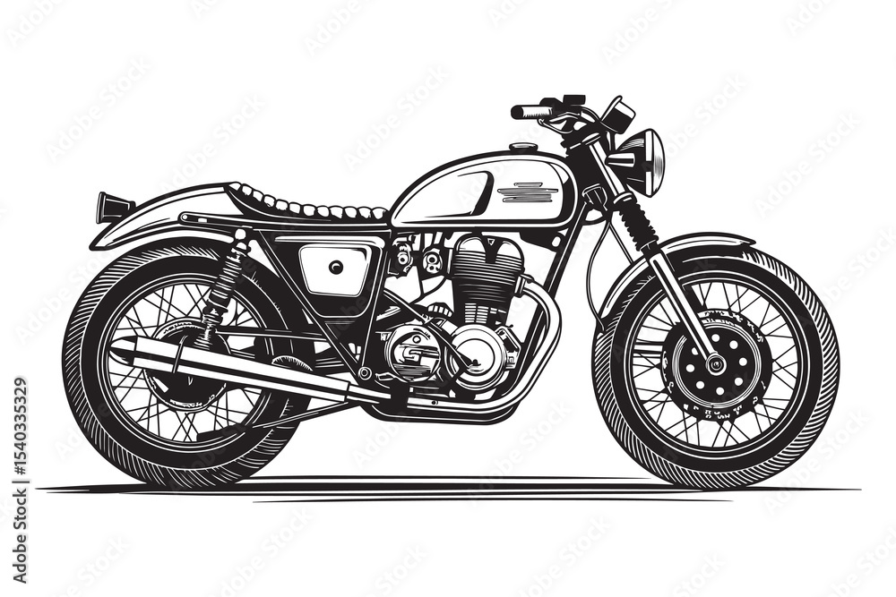 Fototapeta premium Scooter line art black color