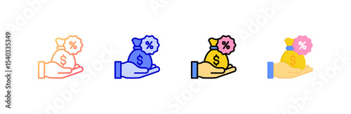 Commission icon set multiple style collection