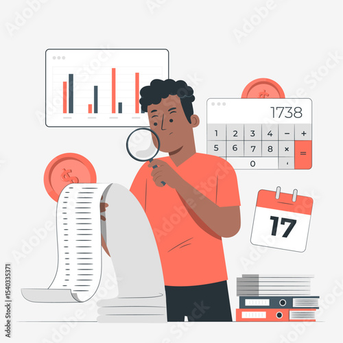 Bill analysis concept illustration