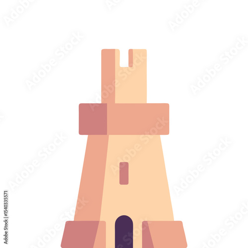 flat icon tower, illustration full color