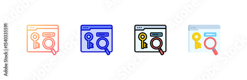Keywords icon set multiple style collection