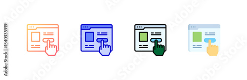 Subscription icon set multiple style collection