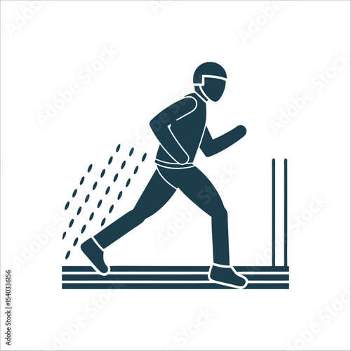 Race Walking Silhouette: Athlete in Motion Race Walker in Form One foot always grounded