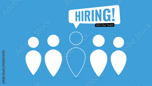 We are hiring vector illustration. Career fair vector illustration banner design template. Job hiring social media post.