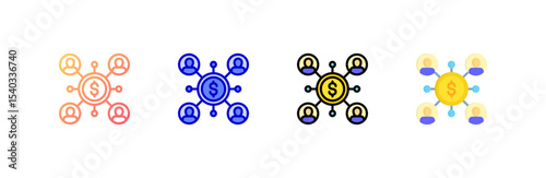 Affiliate Marketing icon set multiple style collection
