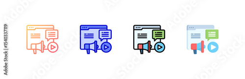 Digital Marketing icon set multiple style collection