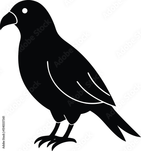 Kea Bird silhouette vector art illustration and minimal black and white design
