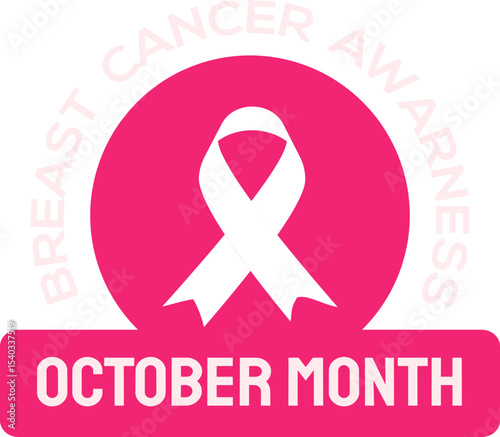 Breast Cancer Awareness Month October Pink Ribbon Symbol