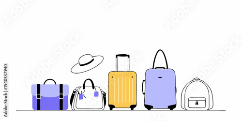 Assorted Travel and Personal Belongings Ready for an Adventure
