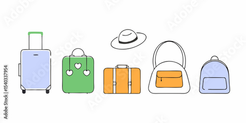 Travel Essentials Collection Personal Belongings for Adventures