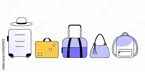 Travel Essentials Collection Personal Belongings Packed for Adventure Journey