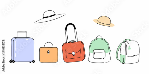 Diverse Travel and Personal Belongings Ready for an Adventure