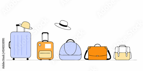 Travel Collection Personal Items Belongings Journey Adventure Gear Packing Trip