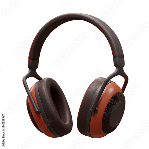 Rustic OverEar Headphones isolated on transparent bacckground