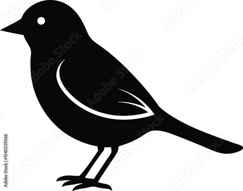 Weaverbird silhouette vector art illustration and minimal black and white design