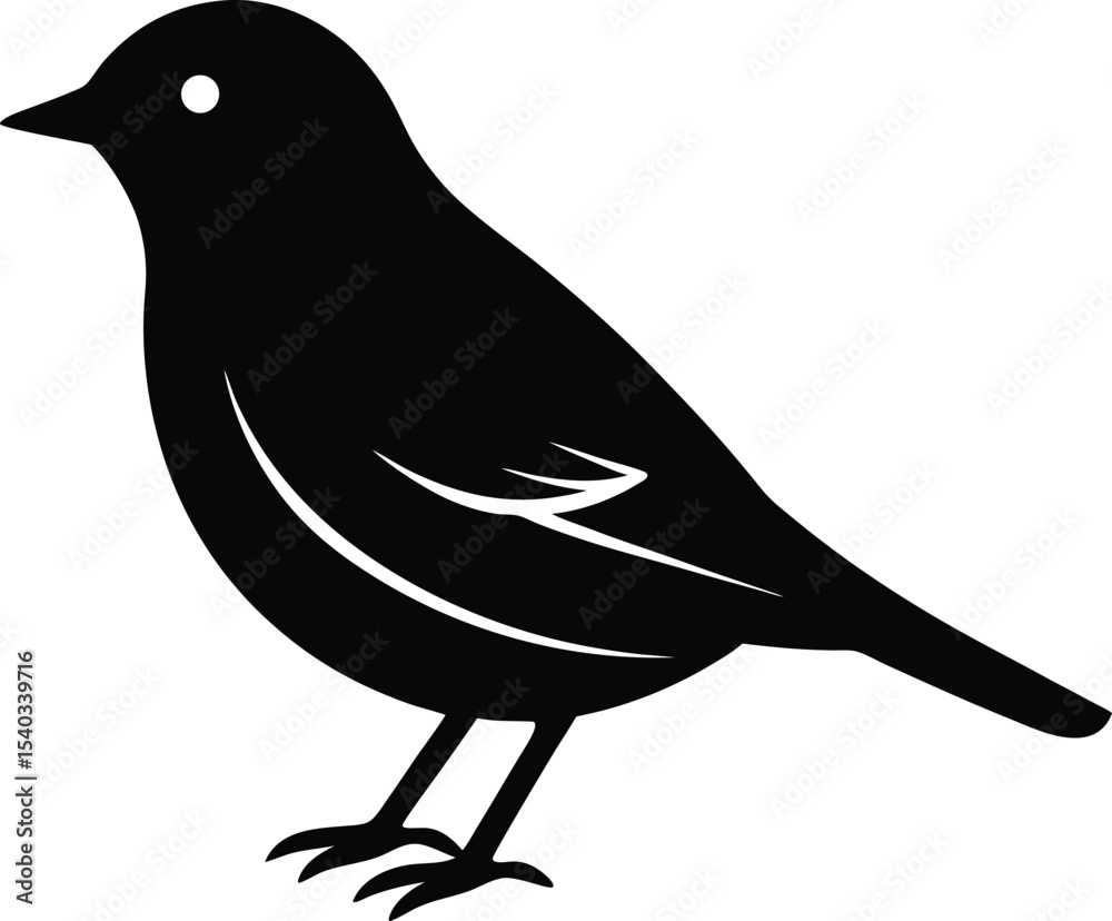 Obraz premium Yellow Warbler silhouette vector art illustration and minimal black and white design