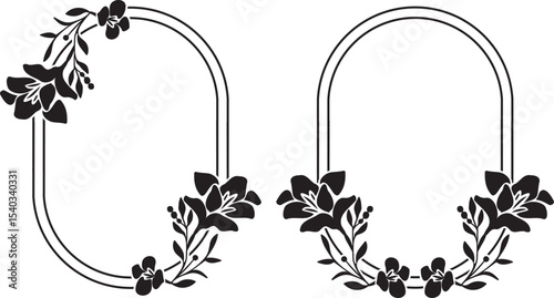 Black & White Flower Frame