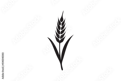 Wheat silhouette icon on background.
