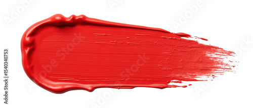 Fototapeta Naklejka Na Ścianę i Meble -  Bright red paint stroke vibrant color artistic texture smooth finish creative background paint splash abstract design artistic expression