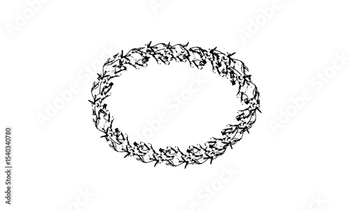 vector illustration of a flower frame, vector design of a circle