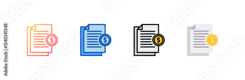 Report icon set multiple style collection