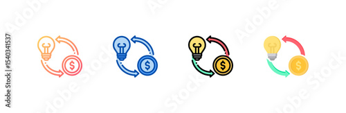Solution icon set multiple style collection