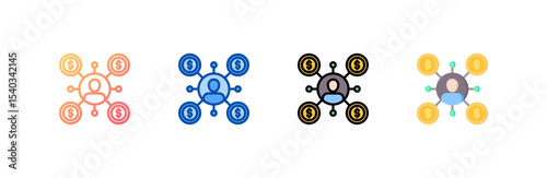 Commission icon set multiple style collection