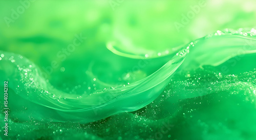 abstract smooth liquid green grainy background. AI-generated