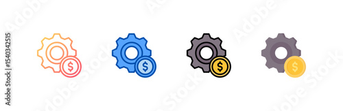 Management icon set multiple style collection