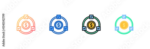 Finance icon set multiple style collection