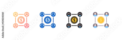 Group icon set multiple style collection