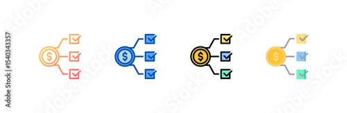 Management icon set multiple style collection