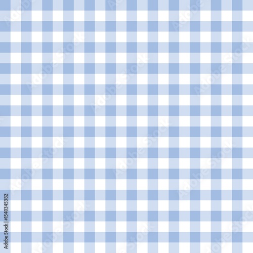 Periwinkle blue gingham seamless pattern with soft check squares