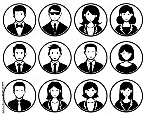 Business and People Avatar Icon Set Illustration Collection