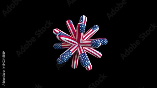 Firework Starburst Icon USA Flag