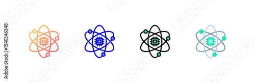 Quantum icon set multiple style collection