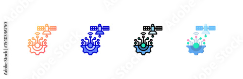 Transmission icon set multiple style collection
