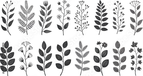 Collection of eight black and white explosion graphic icons on a light gray background displayed in a grid
