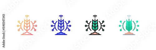 Smart Farming icon set multiple style collection
