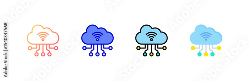 Internet Of Things icon set multiple style collection