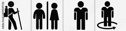 People Silhouette. women and men. Group of people. Restroom, toilet signs.